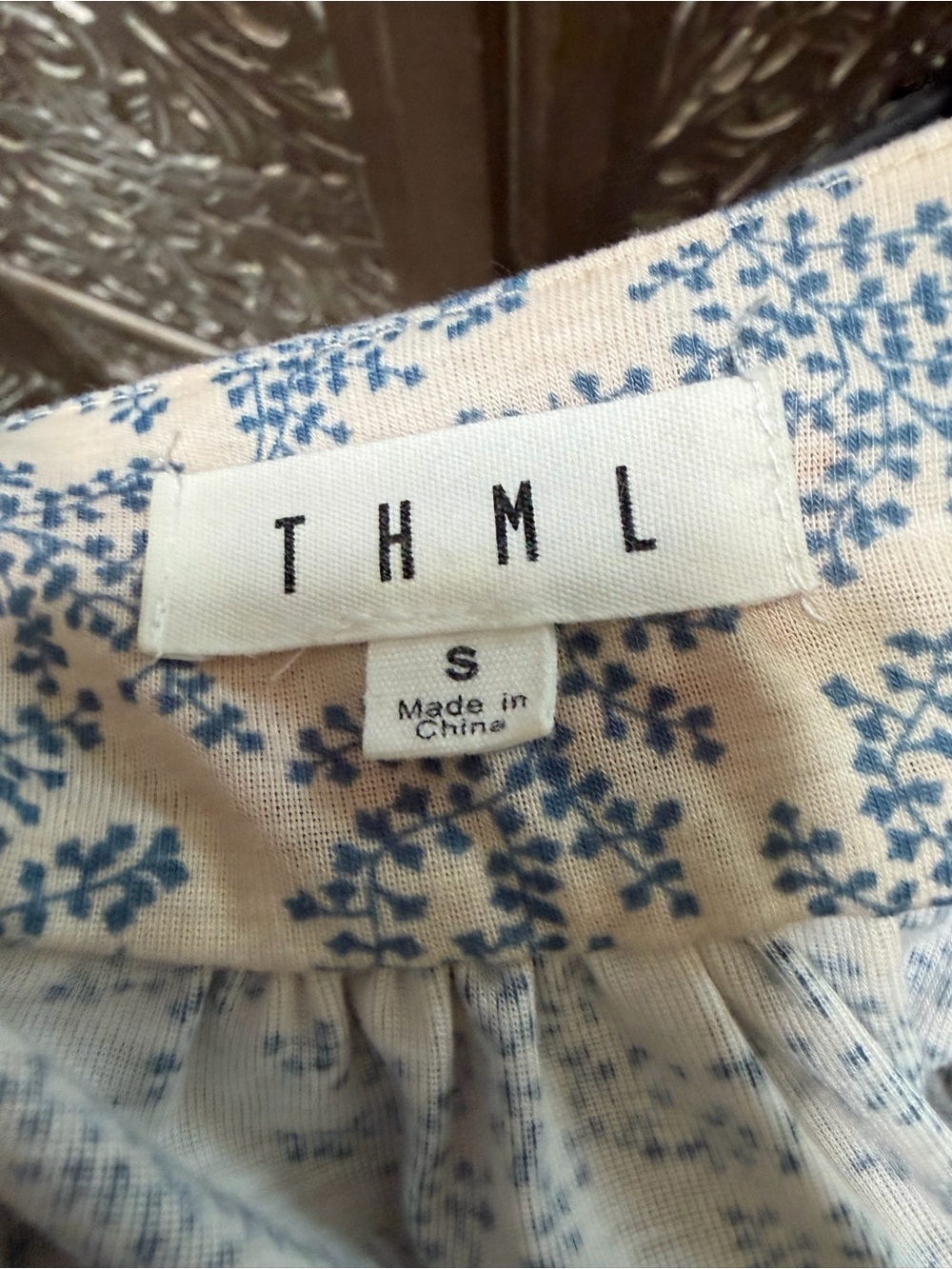 THML Blue Floral Blouse with Pink
Embroidered Bib - Picture 4 of 4